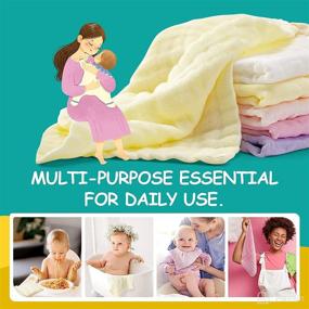 img 1 attached to Muslin Washcloths Natural Cotton Wipes Baby Care ... Bathing