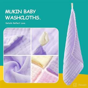 img 2 attached to Muslin Washcloths Natural Cotton Wipes Baby Care ... Bathing