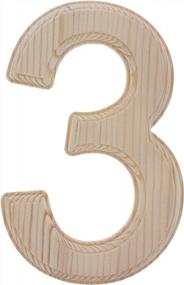 img 2 attached to 6.25 Inch BestPysanky Unfinished Wooden Arial Font Number 3 (Three) - Buy Now!