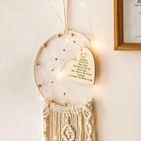 img 3 attached to Bohemian Moon Dream Catcher: Perfect Birthday Gift For Grandma And Home Decor Accent, Also Ideal As Room Decor And Dreamcatcher