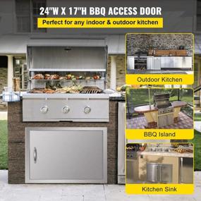 img 3 attached to Stainless Steel BBQ Access Door 24W X 17H Inch, Horizontal Single Door For Outdoor Kitchen, Grill Island, Cabinet - Mophorn