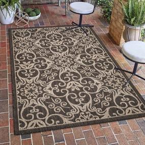img 4 attached to Benissimo Indoor Outdoor Rug Rams Horn Collection, Natural Sisal Woven And Jute Backing Area Rugs For Living Room, Bedroom, Kitchen, Entryway, Hallway, Patio, Farmhouse Decor 4X6, Gray