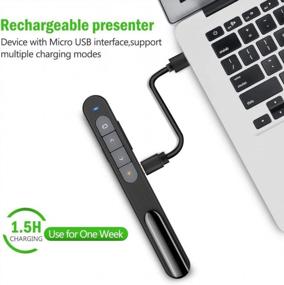 img 1 attached to 🦖 DinoFire Bluetooth Green Light USB Rechargeable Remote: Powerpoint Clicker Dual Mode Presenter for Mac/PC with Hyperlink and Slide Advancer