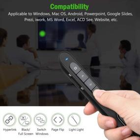 img 2 attached to 🦖 DinoFire Bluetooth Green Light USB Rechargeable Remote: Powerpoint Clicker Dual Mode Presenter for Mac/PC with Hyperlink and Slide Advancer