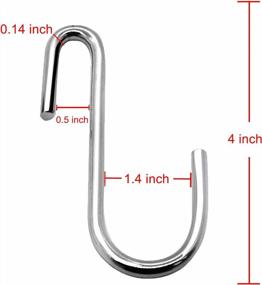 img 3 attached to 20 Pack 4 Inch Heavy Duty Silver S Hooks - Versatile Hanging Hangers For Kitchen, Bathroom, Bedroom, And Office: Perfect For Pans, Pots, Coats, Bags, Plants, And More!