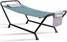 img 4 attached to Relax In Style: Sorbus Premium Hammock Bed With Stand, Pillow, And Storage Pockets For Year-Round Outdoor Comfort And Durability