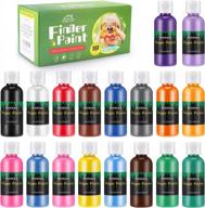 homkare набор нетоксичных моющихся красок для пальцев для малышей и детей - 18 цветов по 2,03 жидких унции / 60 мл каждый, идеально подходит для творческих игр логотип