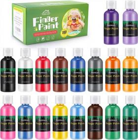 img 4 attached to HOMKARE Non Toxic Washable Finger Paints Set For Toddlers And Kids - 18 Colors Of 2.03 Fl.Oz/60Ml Each, Perfect For Creative Playtime