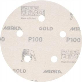 img 1 attached to Mirka 5-Inch 5-Hole 80 Grit Dustless Hook & Loop Sanding Discs - 50 Pack