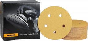 img 4 attached to Mirka 5-Inch 5-Hole 80 Grit Dustless Hook & Loop Sanding Discs - 50 Pack