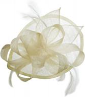 vintage derby fascinator hat with feather and pillbox headband for women's cocktail and tea party by vijiv logo