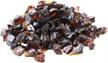 10lb high luster amber crushed fire glass for natural or propane fire features, landscaping, and fireplaces by mr. fireglass logo
