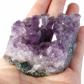 img 2 attached to Natural Amethyst Crystal Cluster Specimen Stone For Healing, Reiki, Home Decor - Mookaitedecor (0.1-0.2Lb)