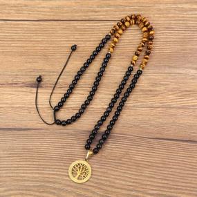 img 2 attached to 108 Bead Japa Mala Necklace With COAI Tree Of Life Pendant For Spiritual Wellness