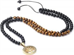 img 4 attached to Ожерелье Джапа Мала 108 бусин с кулоном дерева жизни КОАИ для духовного здоровья