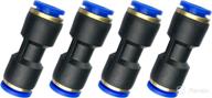 🔌 high-quality fuel line connector: 5/16" od nylon tubing hose union quick connect - pack of 4 логотип