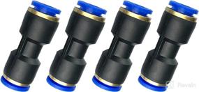 img 1 attached to 🔌 High-Quality Fuel Line Connector: 5/16" OD Nylon Tubing Hose Union Quick Connect - Pack of 4