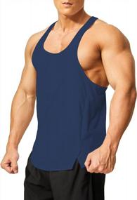 img 3 attached to Men'S Y Back Stringer Tank Top 3 Pack For Bodybuilding, Workout, Running, Beach & Gym