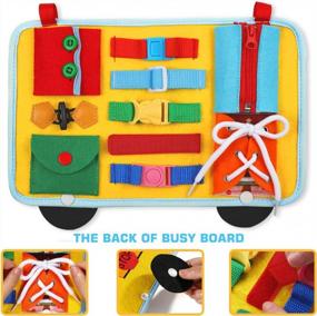 img 1 attached to School Bus Busy Board Activity Set For Early Learning And Fine Motor Development - 12 Basic Skills To Learn To Dress And Play, Ideal Sensory Toy For Preschool Kids, Kindergarten And Travel