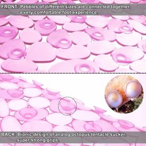 img 3 attached to Non-Slip Bath Tub And Shower Mat By TEESHLY - 35 X 16 In, Machine Washable With Drain Holes And Suction Cups For Bathroom Safety - Clear Pink Pebble Design