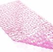 non-slip bath tub and shower mat by teeshly - 35 x 16 in, machine washable with drain holes and suction cups for bathroom safety - clear pink pebble design logo