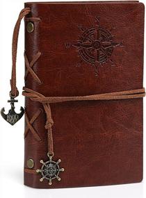 img 4 attached to Travel In Style: Kesoto A7 Size Refillable Leather Journal With Vintage Nautical Spiral String & Classic Embossed Cover