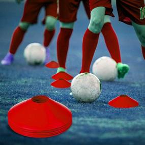 img 2 attached to BiAnYC Pro Agility Cones For Training Soccer, Football, Kids & Other Games - 10 Pack Of Blue And Red Cone Markers (24G)