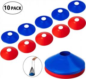img 4 attached to BiAnYC Pro Agility Cones For Training Soccer, Football, Kids & Other Games - 10 Pack Of Blue And Red Cone Markers (24G)