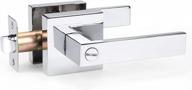 6 pack decoriten polished chrome privacy door levers - modern keyless interior door handles for bedroom & bathroom logo