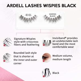 img 1 attached to Pack Of 4 Ardell Wispies Black False Eyelashes For Enhanced Eye Glamour