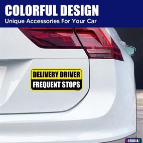 img 3 attached to GEEKBEAR Frequent Stops Car Magnet - Ideal Delivery Driver Sign for 🚚 Cautionary Purposes - Yellow/Black - Magnetic, No-Sticker Amazon Flex Driver Sign (1 Pack)