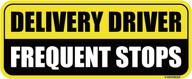 geekbear frequent stops car magnet - ideal delivery driver sign for 🚚 cautionary purposes - yellow/black - magnetic, no-sticker amazon flex driver sign (1 pack) логотип