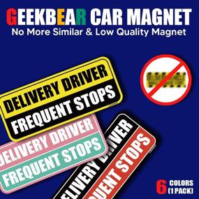 img 2 attached to GEEKBEAR Frequent Stops Car Magnet - Ideal Delivery Driver Sign for 🚚 Cautionary Purposes - Yellow/Black - Magnetic, No-Sticker Amazon Flex Driver Sign (1 Pack)