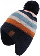 теплая зимняя шапка с динозавром для маленьких мальчиков - zsedrut knit kids pompom beanie с флисовой подкладкой логотип