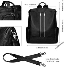 img 2 attached to S ZONE Genuine Leather Backpack Shoulder Women's Handbags & Wallets ~ Fashion Backpacks