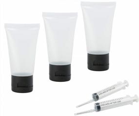 img 4 attached to Convenient And Safe Travel Companion: Set Of 50 BPA-Free Clear Plastic Bottles With Flip Cap And Injector Syringes