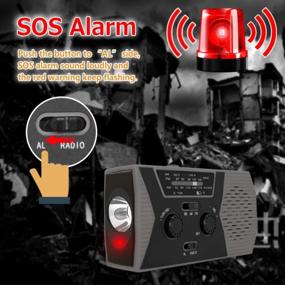 img 2 attached to Серое аварийное радио Lukasa на солнечных батареях с AM / FM и погодой NOAA для домашнего и наружного выживания, светодиодным фонариком, зарядным устройством USB, лампой для чтения и сигналом SOS