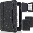 folio smart cover leather case with auto sleep wake feature for all new and previous kindle paperwhite models 2018 - acdream glitter black kindle paperwhite case logo