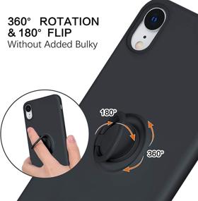 img 1 attached to 📱 BENTOBEN iPhone XR Case: Slim Silicone, 360°Ring Holder, Magnetic Car Mount - Black