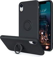 📱 bentoben iphone xr case: slim silicone, 360°ring holder, magnetic car mount - black logo