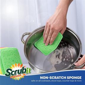 img 1 attached to 🧽 10 Pack of Dual Sided Scrub and Wipe Cleaning Pads – SCRUBIT Reusable Kitchen Scrubbing Sponges for Dishes, Pots, Pans, Utensils & Non-Stick Cookware (Assorted Colors)