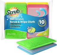 🧽 10 pack of dual sided scrub and wipe cleaning pads – scrubit reusable kitchen scrubbing sponges for dishes, pots, pans, utensils & non-stick cookware (assorted colors) logo