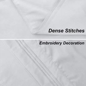 img 2 attached to Embroidered King Size Soft Brushed Microfiber Pillowcases - 2 Pack LiveComfort Pillow Cases, White, Machine Washable, Wrinkle-Free, And Breathable