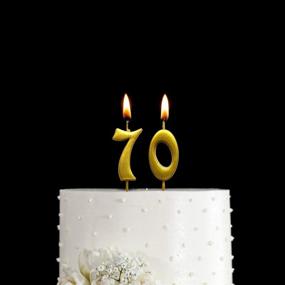 img 2 attached to ✨ Sparkle and Shine with Qj-solar Glitter Gold 70th Birthday Candles - Number 70 Cake Topper for Party Decoration