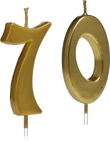 img 3 attached to ✨ Sparkle and Shine with Qj-solar Glitter Gold 70th Birthday Candles - Number 70 Cake Topper for Party Decoration