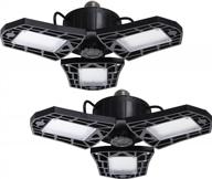 finxin 2-pack led garage lights, 80w регулируемый потолочный светильник trilights garage, high bay deformable led corn light lamps с 8000lm 6500k для подвального погреба (80.00w) логотип