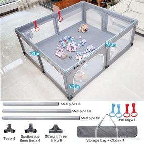 img 3 attached to 👶 Ultimate Playpen for Toddlers: Anti-Slip, Breathable, and Kid-Friendly Storage Solution