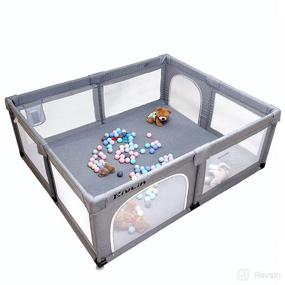img 4 attached to 👶 Ultimate Playpen for Toddlers: Anti-Slip, Breathable, and Kid-Friendly Storage Solution