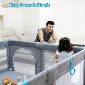 img 2 attached to 👶 Ultimate Playpen for Toddlers: Anti-Slip, Breathable, and Kid-Friendly Storage Solution