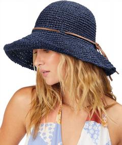 img 4 attached to Women'S UPF 50+ Crochet Summer Floppy Beach Hat - Foldable Straw Sun Hat With Wide Brim